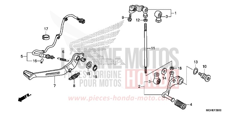 PEDAL for VFR1200X Dual Clutch CANDY PROMINENCE RED (R342) from 2014